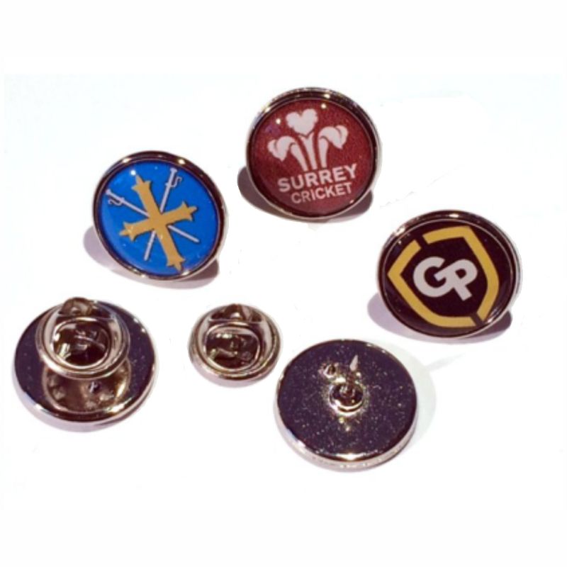 Premium Badge 16mm round silv clutch and printed dome